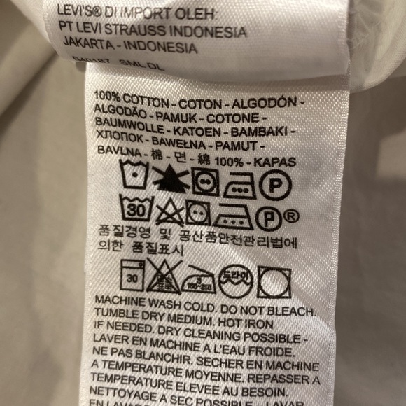 Levis White Button Down Long Sleeve - Picture 7 of 9